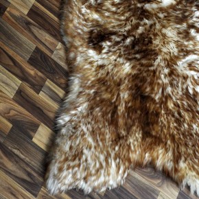 XXXL ÖKO Schaffell Lammfell weiss braun geflammt 135x80 Mufflon #9782
