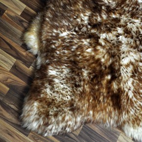 XXL ÖKO Schaffell Lammfell weiss braun geflammt 125x80 Mufflon #9786