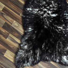 XXL ÖKO Schaffell Lammfell weiss braun geflammt 120x70 Mufflon #9788