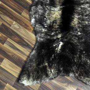 XXL ÖKO Schaffell Lammfell weiss braun geflammt 120x75 Mufflon #9795