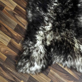 XXL ÖKO Schaffell Lammfell weiss braun geflammt 120x75 Mufflon #9800