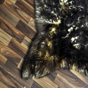 XXL ÖKO Schaffell Lammfell weiß braun geflammt 120x70 #9808