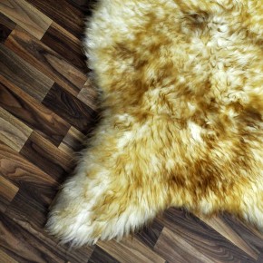 XXL ÖKO Schaffell Lammfell weiß braun geflammt 125x80 #9817