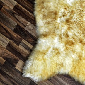 XXXL ÖKO Schaffell Lammfell weiss braun geflammt 130x70 Mufflon #9828