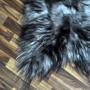Island Schaffell grau schwarz geflammt 100x70 Krampus #9857