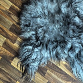 Island Schaffell grau schwarz geflammt 105x70 Krampus #9859