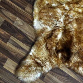 Echtes Schaffell Lammfell weiss braun geflammt 105x70 Auflage #9883